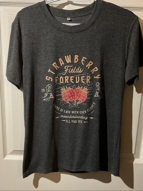 Strawberry Fields Forever Graphic Tee - Charcoal